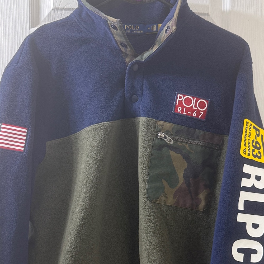 Polo Ralph Lauren Navy and camo Fleece Pullover P-93 RLPC67